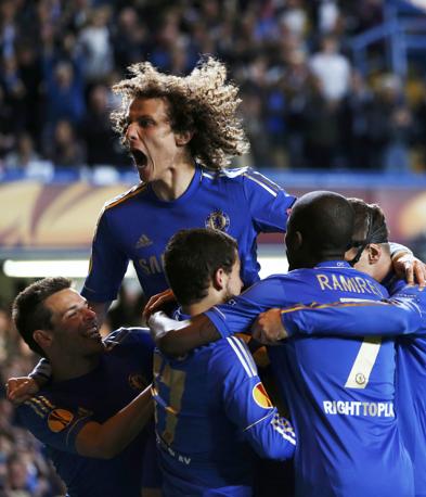 L'esultanza di David Luiz. Reuters